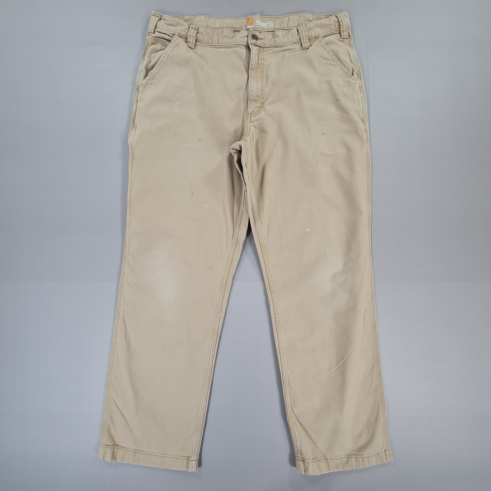 Carhartt Mens Trousers Beige W40 L32 Relaxed Fit Rugged Flex Canvas 102291