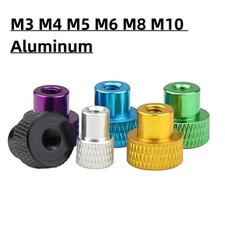 M3 M4 M5 M6 M8 M10 Aluminum Alloy Knurled Thumb Nuts Hand Grip Knob Through Hole