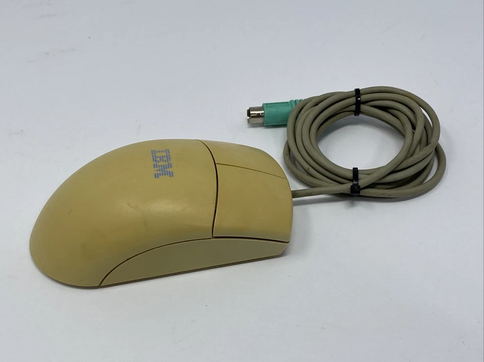 IBM Vintage Mouse Scroll 2 Button Lt Beige ASM P/N: 10L6144 PS/2 - Image 3 of 4