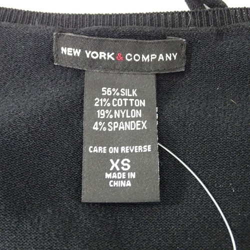 New York & Co Knit Top Sweater Women Size XS Black SILK Blend Sleeveless NEW - Picture 6 of 7