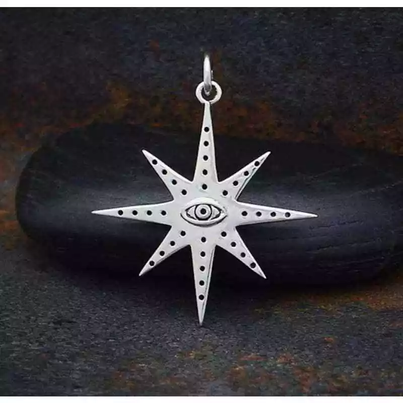 Wholesale Five-pointed Star Pendant Necklace Titanium Steel Star Pendant  Necklace Vintage Resin Evil Eye Jewelry Guardian Charms for Men Women -  Pandahall.com