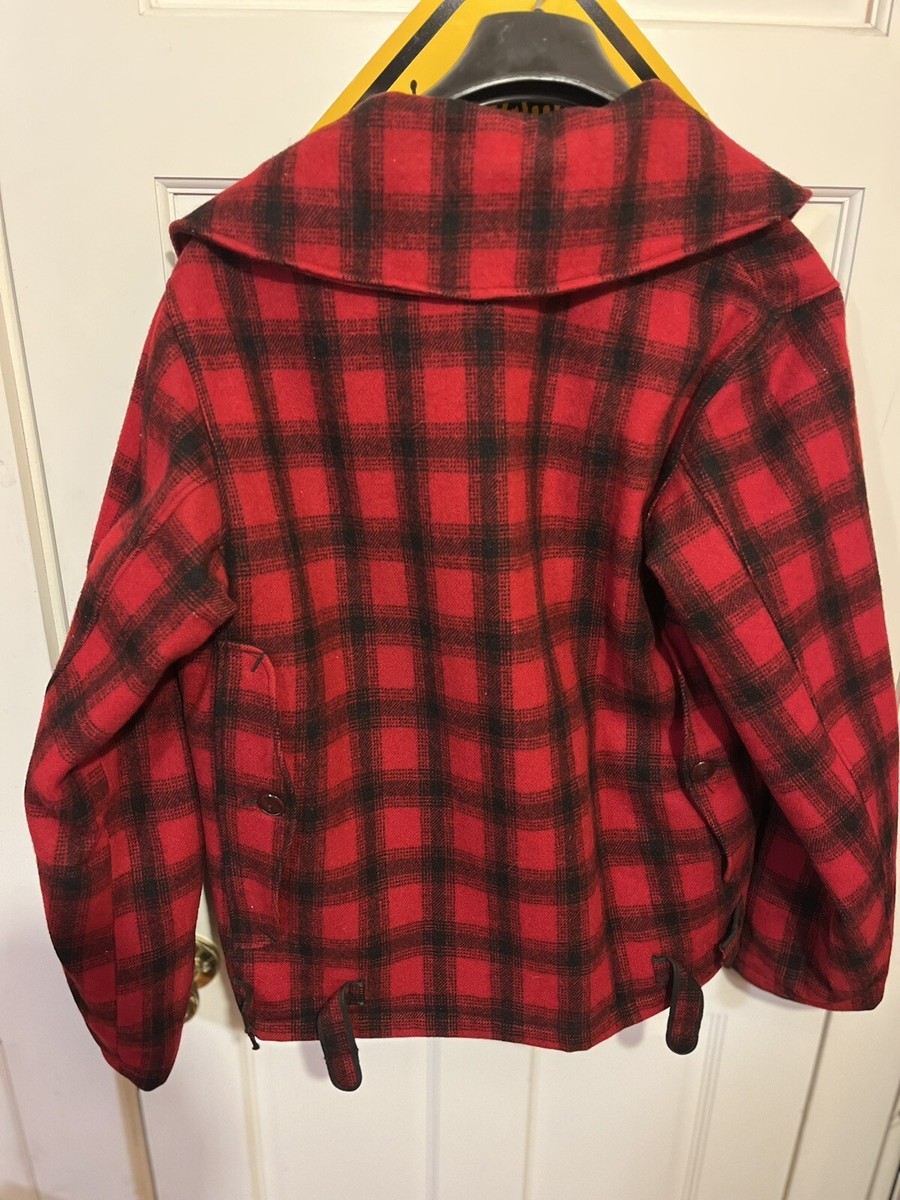 Vintage WOOLRICH 523 Mens Red Buffalo Plaid HUNTING JACKET