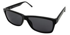 Perry Ellis Sunglass Black Plastic Rectangle, Smoke Lens PE80 02