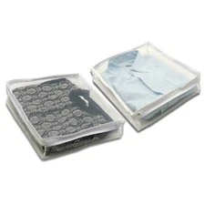 10 Clothes Storage Bags Shirt Sweater Clear with Zipper 12x14x3