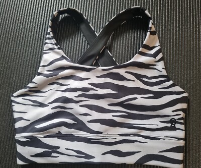 Sport Top Good American Gr. 1 = S Zebra schwarz/silbergrau Crossover-Träger