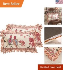 Stylish Vintage Bird  Floral Pillow Covers 12  x20  - Set of 2, Decorative Charm