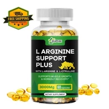 Extra Strength Nitric Oxide Booster Supplement-L-Arginine 3000mg 60 Capsules