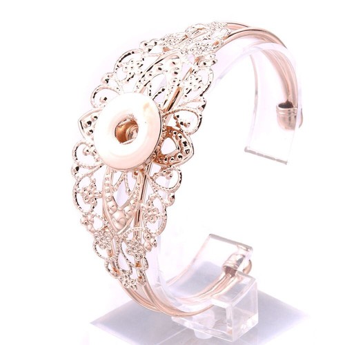Snap Bracelet Women Jewelry 18mm Button Fit Snaps Bangle Gold Charms Multi Metal