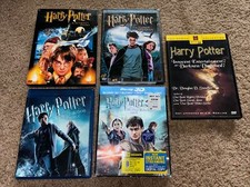 Harry Potter Lot Of 5 Blu-ray/ DVDs Sorcerers Stone, Prisoner Of Azkaban, Half