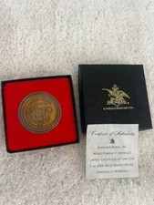 Anheuser Busch Clydesdale Wagon and Hitch Bronze Coin Doubloon RARE