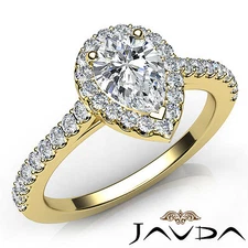 Pear Shared Prong Diamond Engagement Ring GIA Certified F Color VS1 Clarity 1Ctw