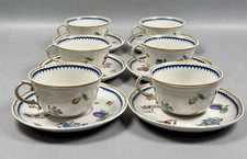 Richard Ginori Italian Fruit 6 Set Of Cups And Saucers