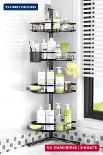 Corner Shower Caddy Standing: 4-tier Rustproof Shower Organizer Shelf - Floor Sh