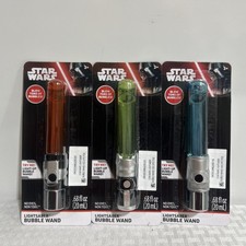 2025 Imperial Toy Star Wars All 3 Mini Lightsaber Bubble Wand Red, Blue, Green