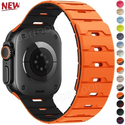 Magnet Silikon Armband Für Apple Watch Ultra 3 Series 11 10 9 8 7 6 5 4 38-49mm