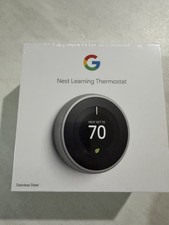 Google Nest Learning Thermostat Stainless Steel Wi-Fi App Control Programmable