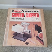 Rival Vintage Grind-O-Matic, Grinder/ Chopper, Model: 2100 M/2, in box & Tested.