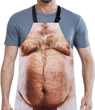 JUNQIU Funny Mens Cooking Grilling Apron, Adjustable Apron for Men, Funny White