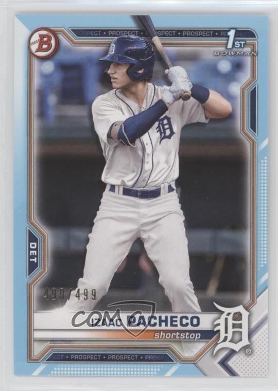 2021 Bowman Draft Sky Blue 490/499 Izaac Pacheco #BD-46 s3g