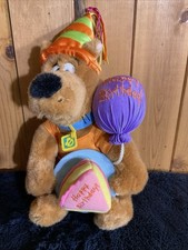 12”Scooby-Doo Warner Bros Studio Store Happy Birthday Sitting Plush W/ Balloon