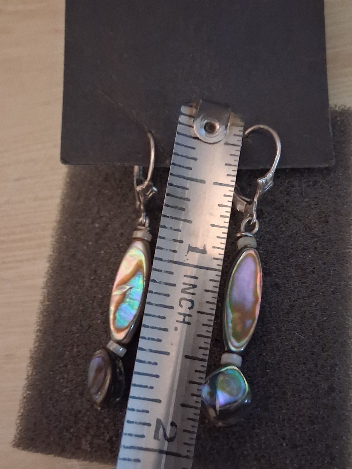 Sterling silver abalone shell dangle drop earring… - image 7