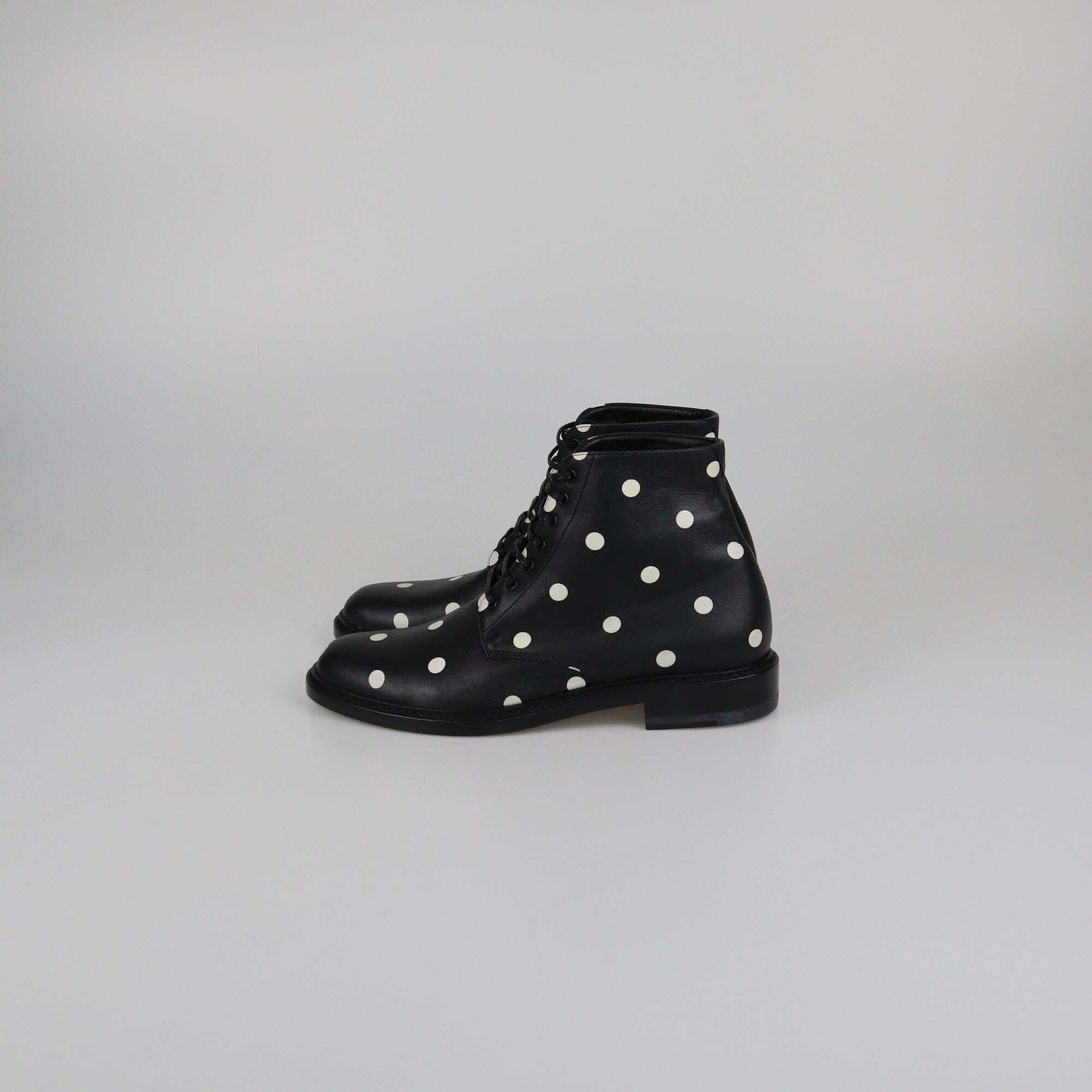 Stivali a pois Saint Laurent nero bianco
