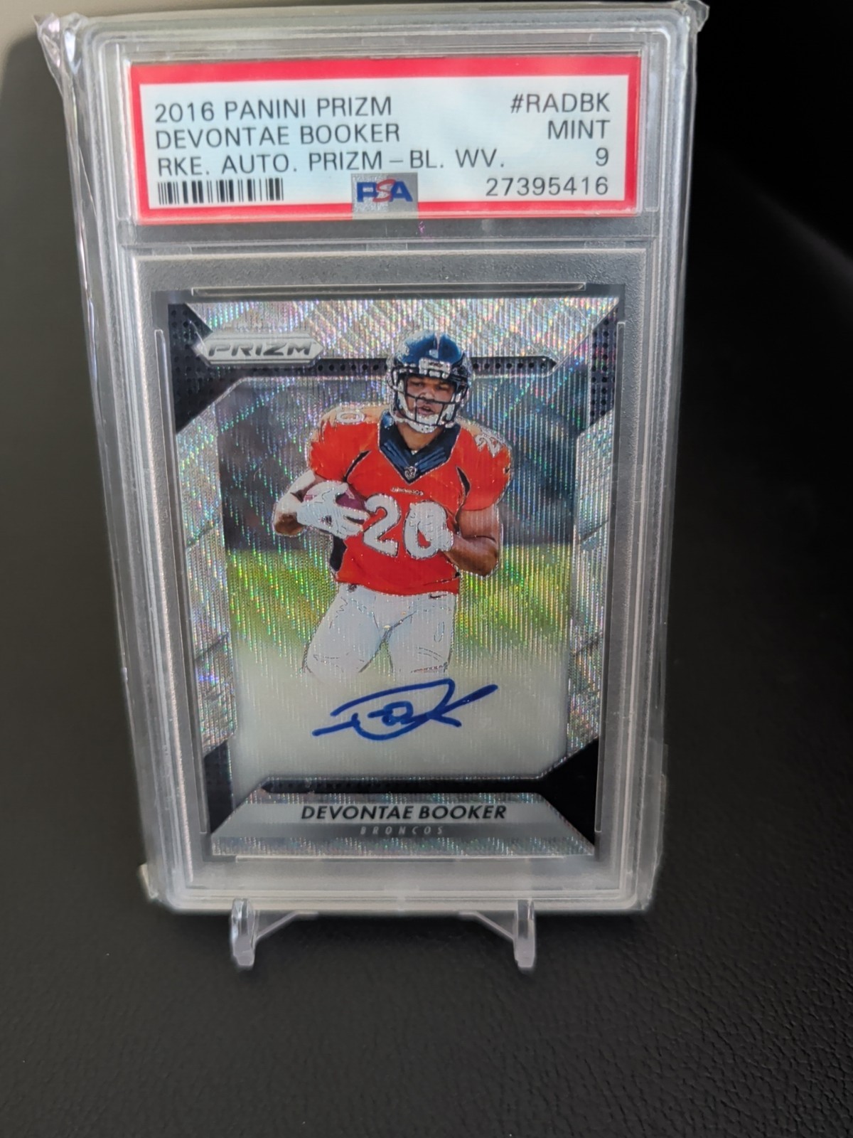 Devontae Booker Panini Prizm Rookie Autograph Prizm #RADBK Blue Wave