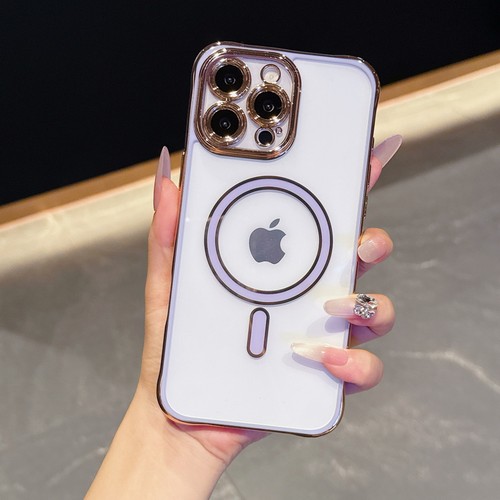 For iPhone 16 Pro Max 15 14 13 12 Plating Acrylic Magnetic Clear Hard Case Cover - Picture 20 of 22