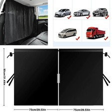2x Car Privacy Curtains Window Sun Shade Blackout Blind Divider for Camping