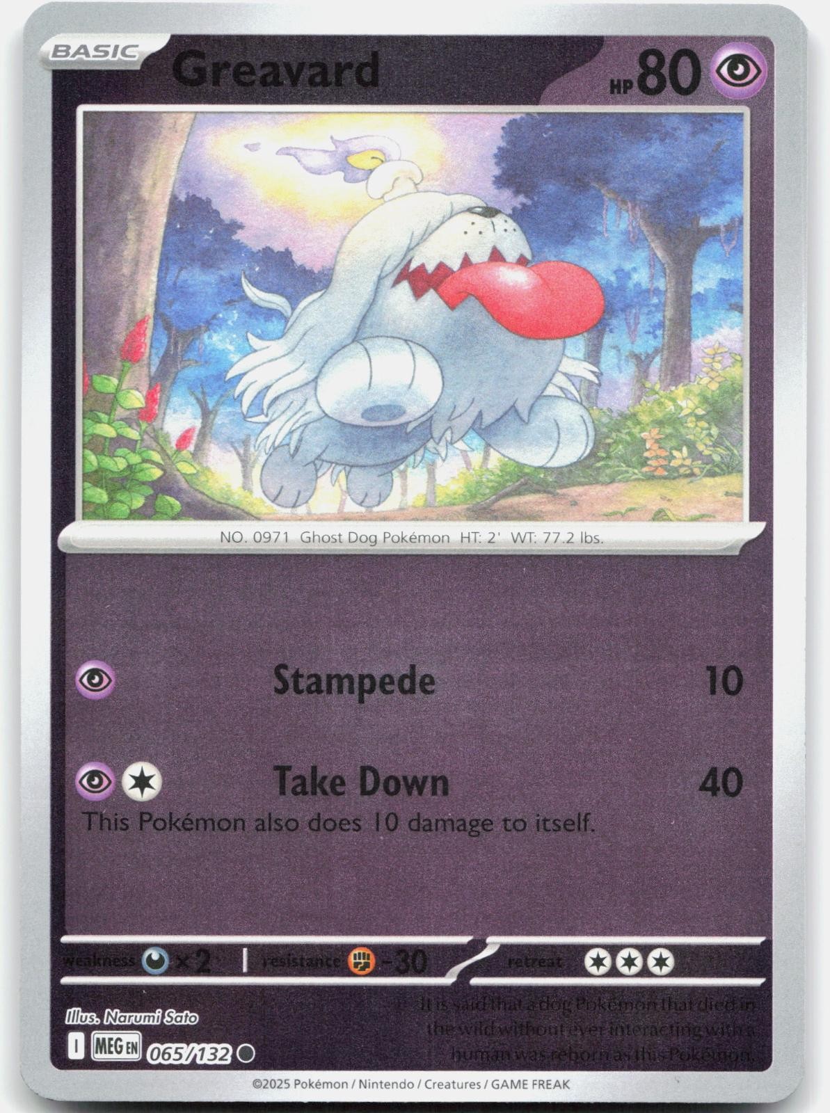 Greavard 065/132 Common Mega Evolution Pokemon Reverse Holo