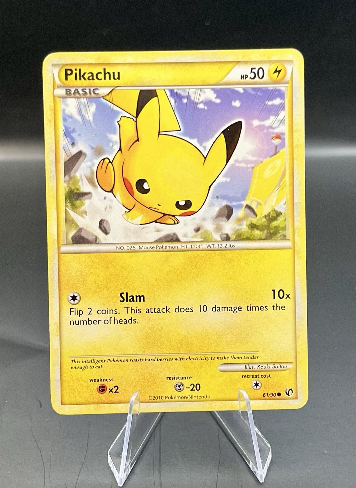 Pikachu 61/90 Undaunted 2010 English Common Basic Pokemon TCG NM Near Mint