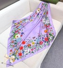 Gucci Colorful Floral Print Silk Handbag Scarf purple Square Scarf 36 x 36 in — photo 2