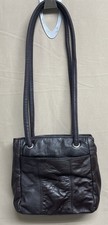 Vintage Brown Patchwork Leather Shoulder Bag Handbag Card Holder Purse Tote