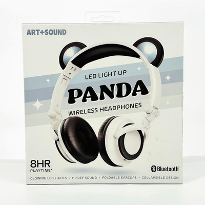 Art+Sound LED Light Up Panda Bluetooth Wireless Kids Headphones -NEW
