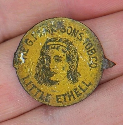 Antique G. Penn & Sons Little Ethell Tobacco Litho Tag Danville VA Virginia