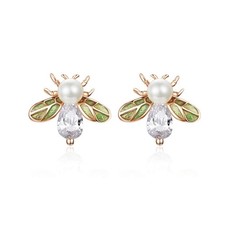 Cute Honey Bee Small Stud Earrings S925 Sterling Silver for Little Girls Women D