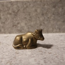 Vintage Brass Cow Bull Figure Figurine 1.5