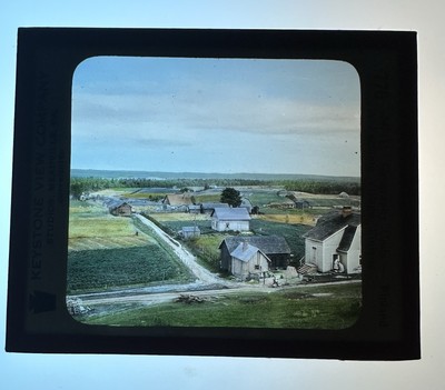 Vtg Keystone Magic Lantern Glass Slide Photo Farming Village Finland (62)