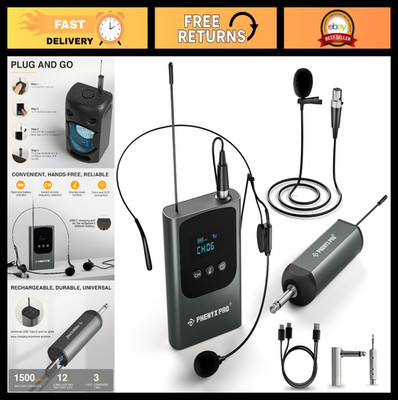 Digital Wireless Microphone System with Mini Receiver & Bodypack Transmitter, 15