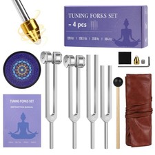 Tuning Forks for Healing Set 128Hz, 136.1Hz, 256Hz, 384Hz Sound Healin