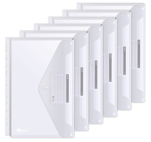 20 Pack Plastic Envelopes with 2 Snap Buttons, A4 Clear Plastic Folders with ...