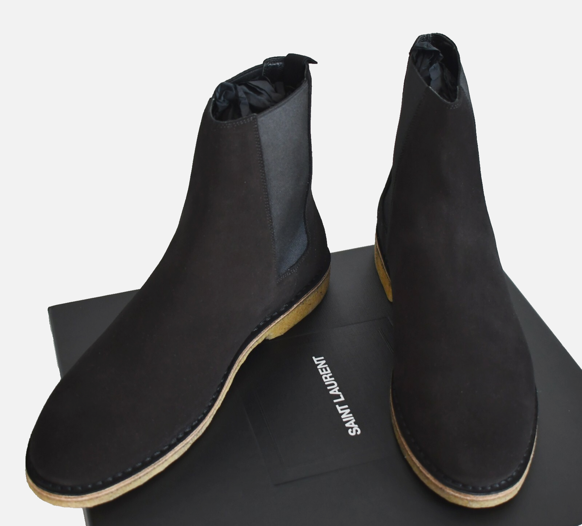 New SAINT LAURENT Paris NEVADA 20 Black Suede Men's CHELSEA Boots New SAINT LAURENT Paris NEVADA 20 Black Suede Men's CHELSEA Boots