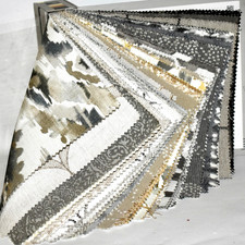 Big FABRIC SAMPLE BOOK Gold MIDAS Beige Black Gray Taupe 53pcs LOT Prints Wovens