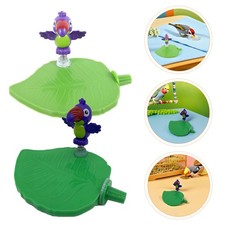 2pcs Parrot Platform Perch: Leaf Shape Plastic Stand Toy For Small Birds -
