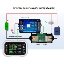 Smart Battery Monitor With Shunt RV Voltmeter Tester High Low Voltage❀