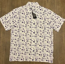 NWT - High Point University Purple White Short Sleeve Button Down Shirt Men’s M