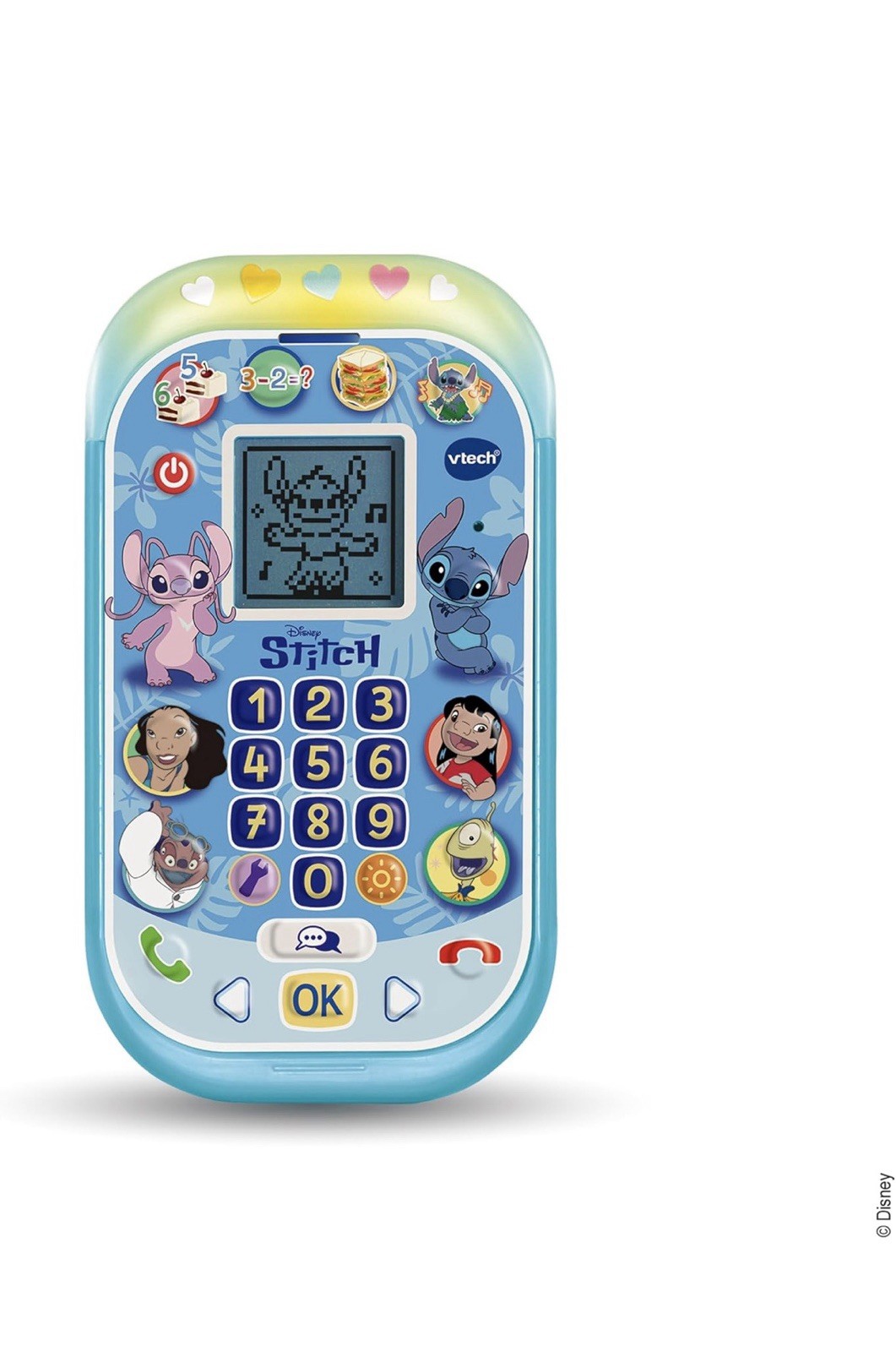 Téléphone Stitch éducatif bleu en plastique pour l'apprentissage des enfants