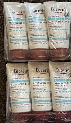 6 New & Sealed Eucerin Advanced Repair Hand Cream 2.7 oz Each Lotion