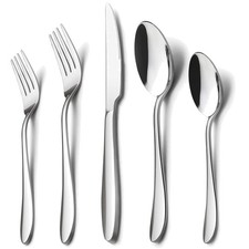 Elegant 40-Piece Stainless Steel Silverware Set, Service for 8 - Dishwasher Safe