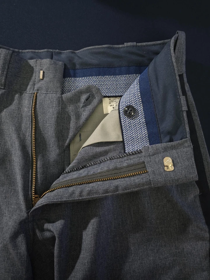 Pantalones Brookfield Uniforms Para Hombre 32 Azul Gris Vestido Pantalones Hecho en Unión EE. UU. Foto 2 de 4